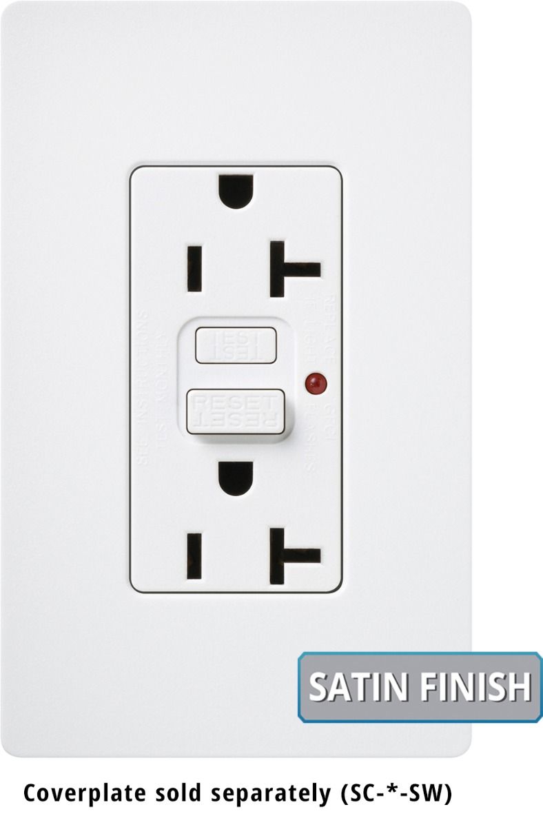 20A GFCI SELF TESTING AC RECEPTACLE - SATIN SNOW WHITE