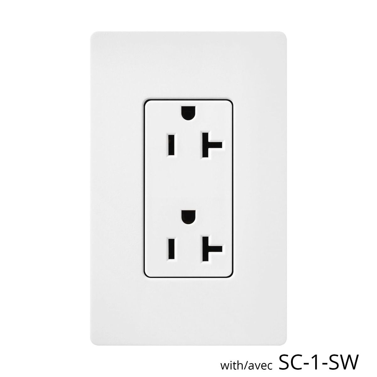 20 AMP DECORA AC RECEPTICAL - SATIN SNOW WHITE