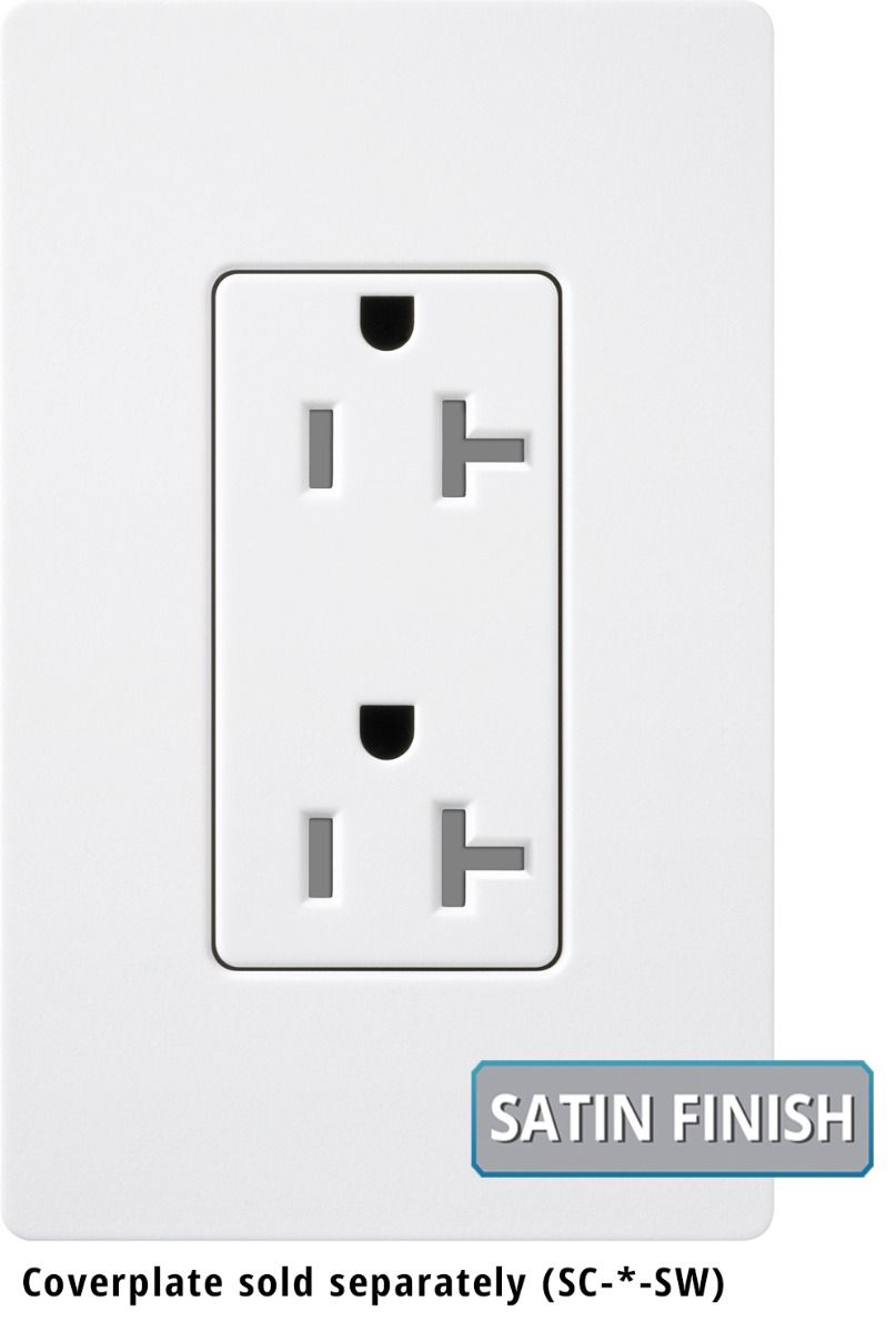 20A TAMPER RESISTANT RECEPTACLE - SATIN SNOW