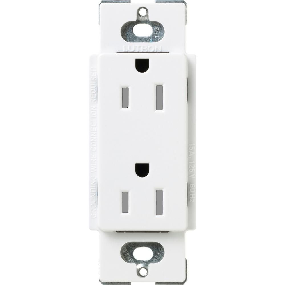 15A TAMPER RESISTANT RECEPTACLE - SATIN SNOW