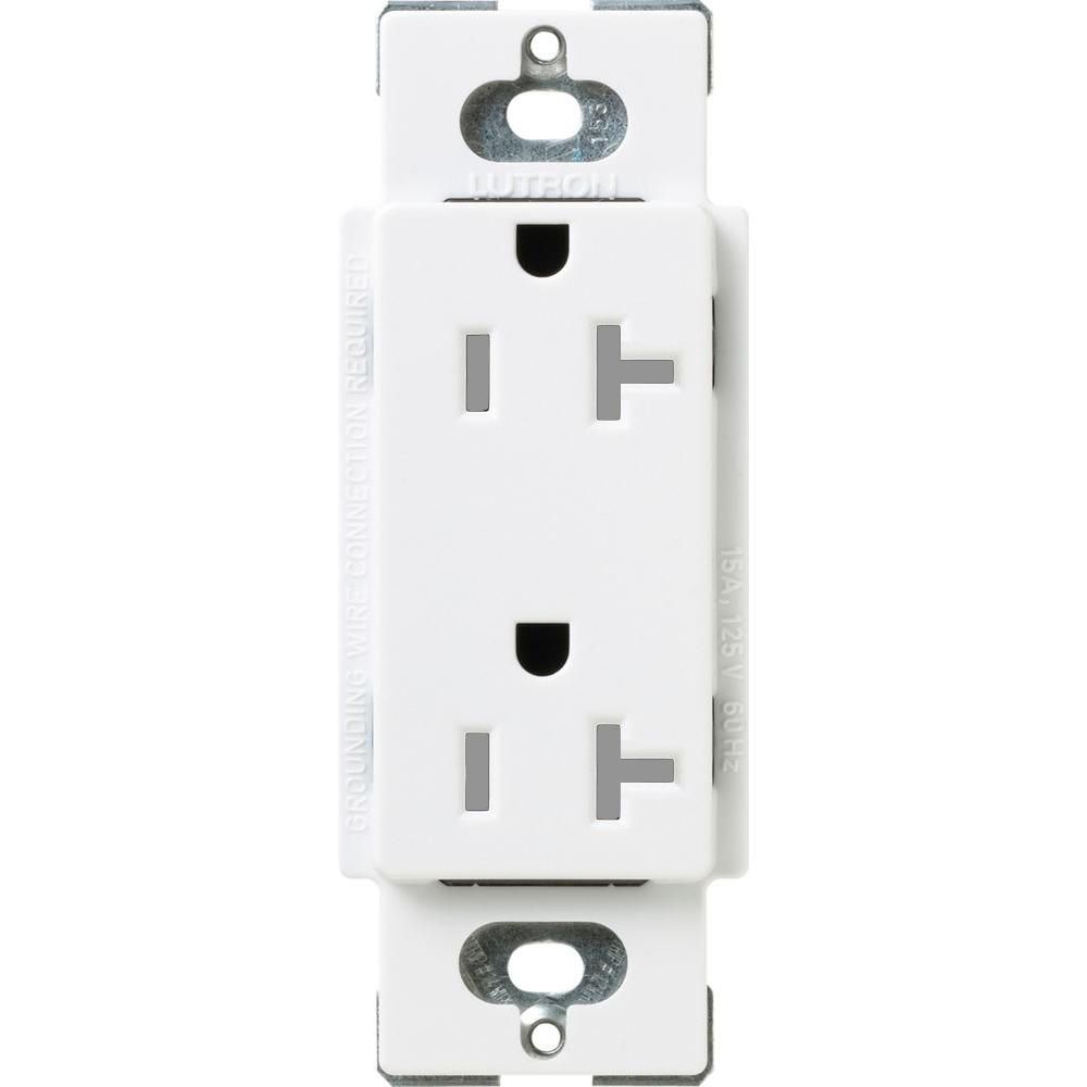20A TAMPER RESISTANT RECEPTACLE - SATIN SNOW