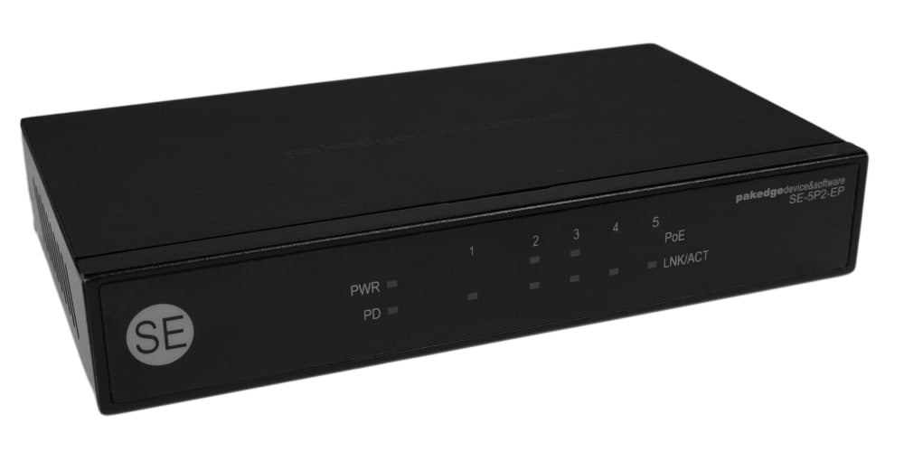 Pakedge® 5 Port Unmanaged Switch, PoE+ or AC Powered, 2 PoE Out