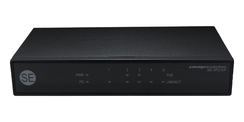 Pakedge® 5 Port Unmanaged Switch, PoE+ or AC Powered, 2 PoE Out