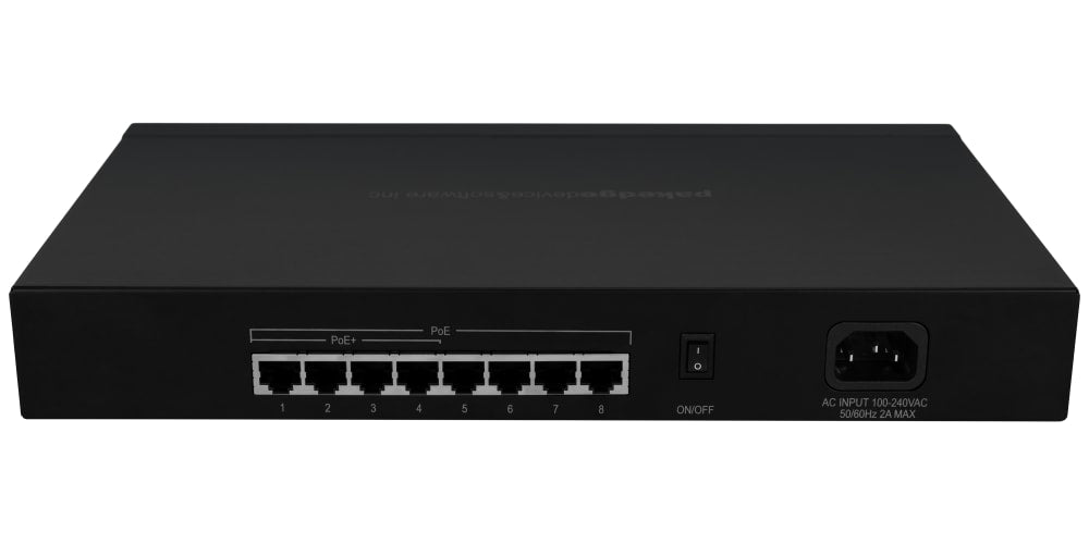 Pakedge® 8 Port Unmanaged Switch with 8 PoE or Up to 4 PoE+