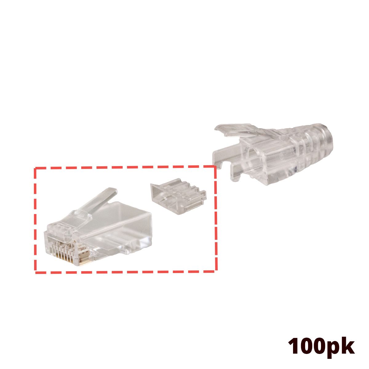 RJ45 Connector - CAT6A Slim - Modular - 100pk