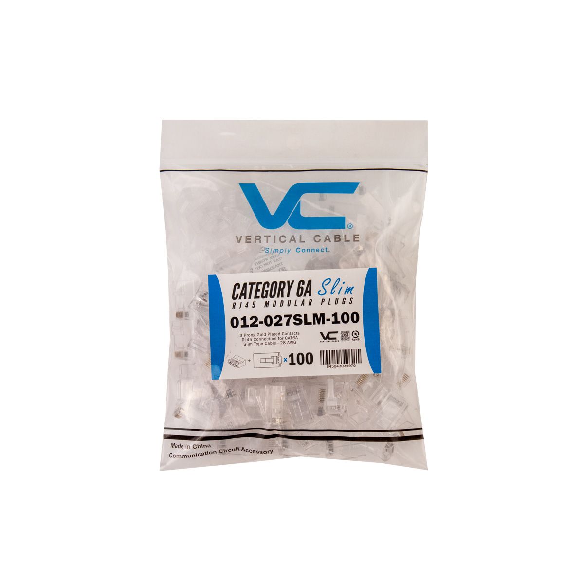 RJ45 Connector - CAT6A Slim - Modular - 100pk