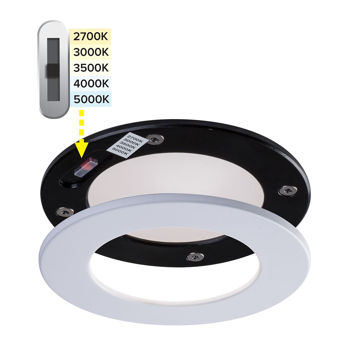 4 in SLIM LED ROUND,12W,Dim To Warm,White