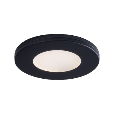 SlimLED Puck, 3000 K, linkable, hardwire, 2W. Black trim.