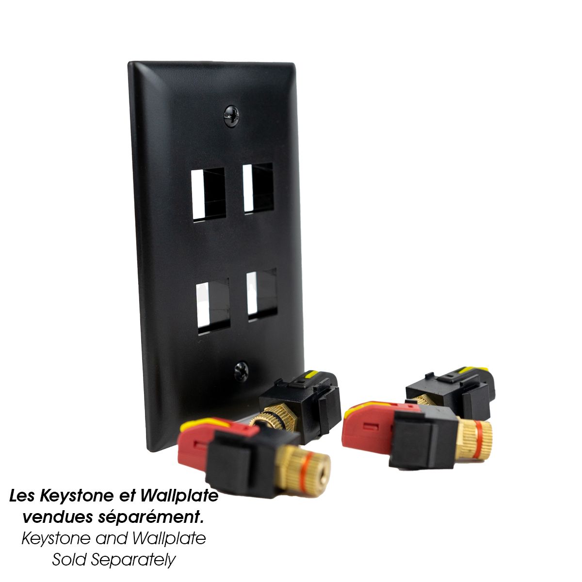 Keystone Insert Binding Posts, Toolless Black 2 Pr / 4 Pc