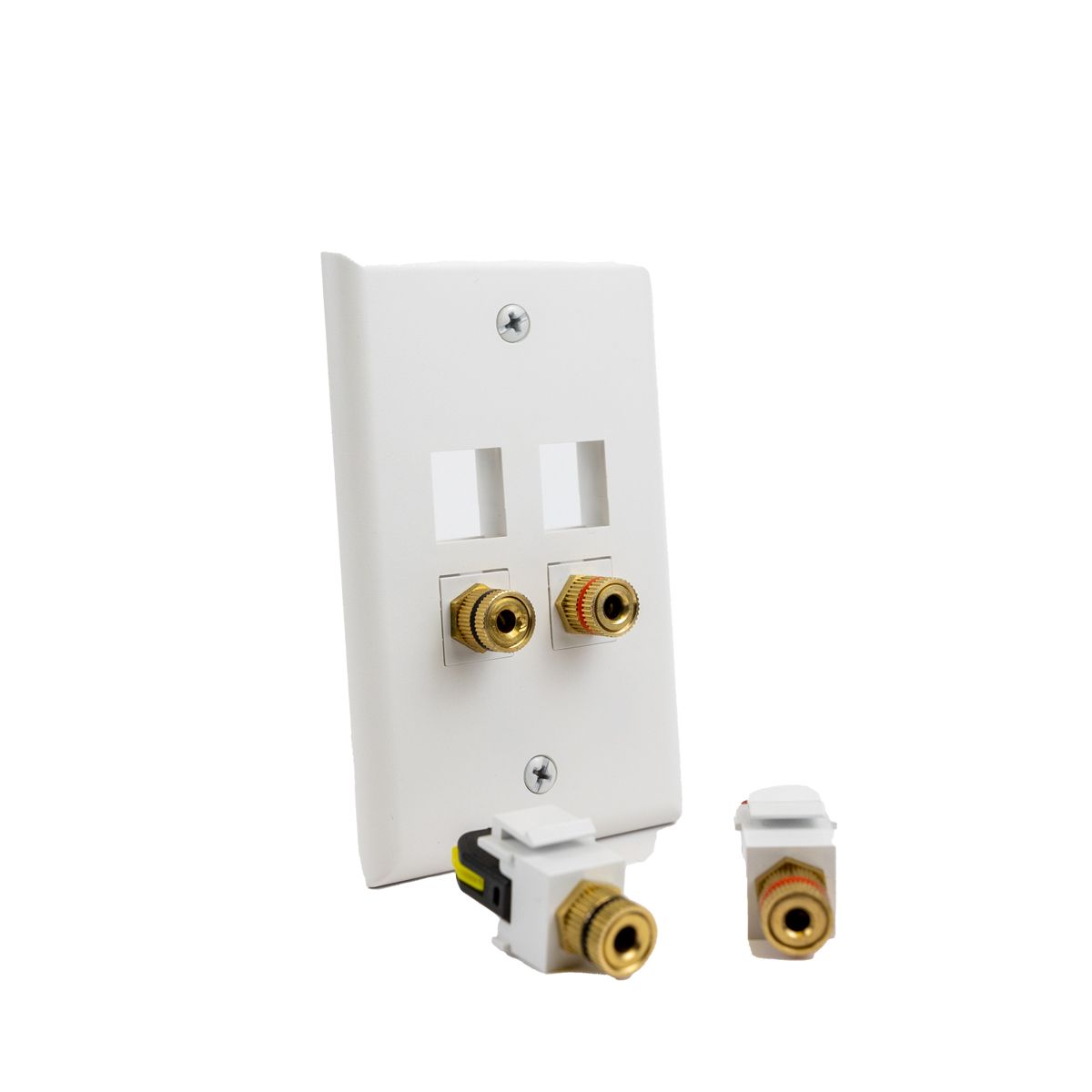 Keystone Insert Binding Posts, Toolless White 12 Pr / 24 Pc