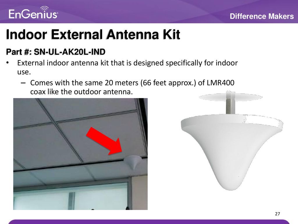 INDOOR ANTENNA W 20 METERS OF COAX REVERSE THREAD ADAPTERS