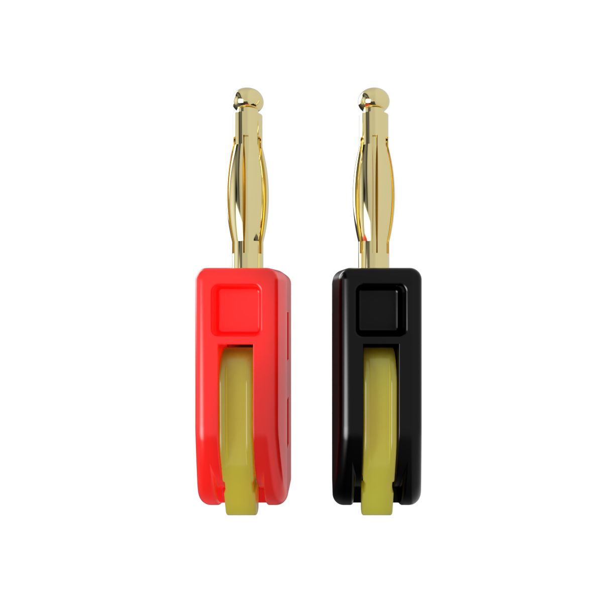 Banana Plugs Toolless, Red & Black 1 Pair / 2 Pieces