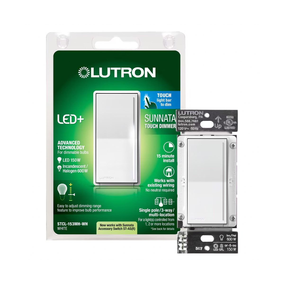 SUNNATA TOUCH DIMMER (RETAIL PACKAGING) - GLOSS WHITE