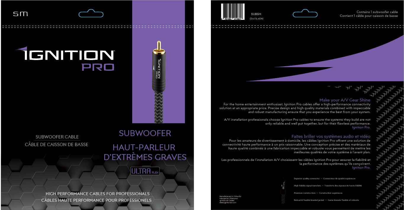 Ignition Subwoofer Cable 5M