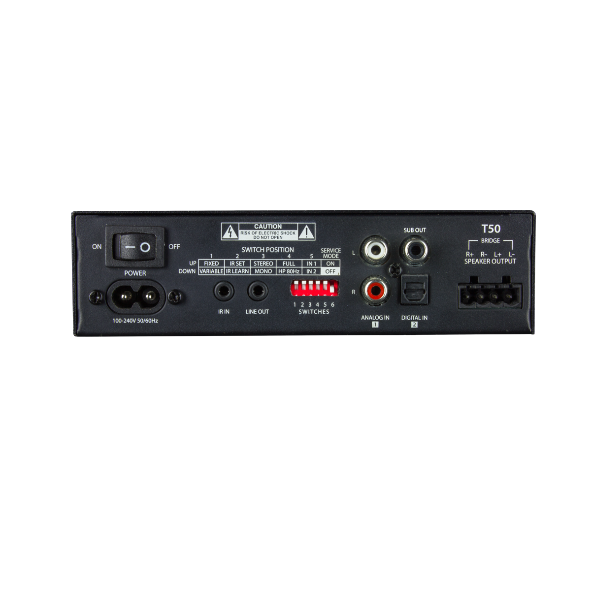 2-Channel 50W per Channel Power Amplifier incl. IR receiver