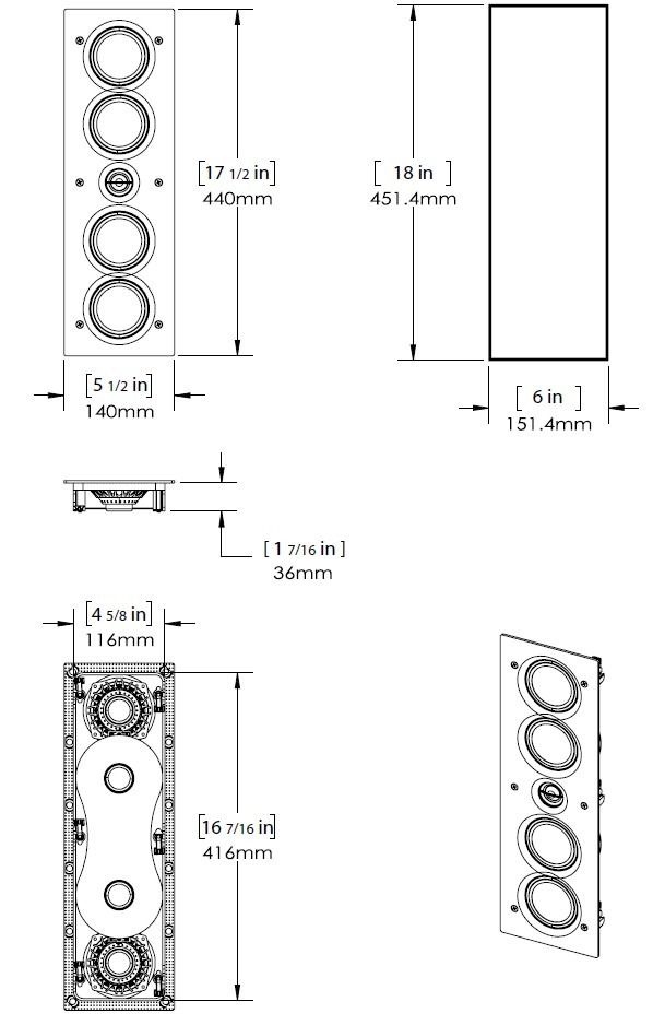 Thinfit Explorer - In-Wall Speaker w-4x3.5in GF & Silk DPSD
