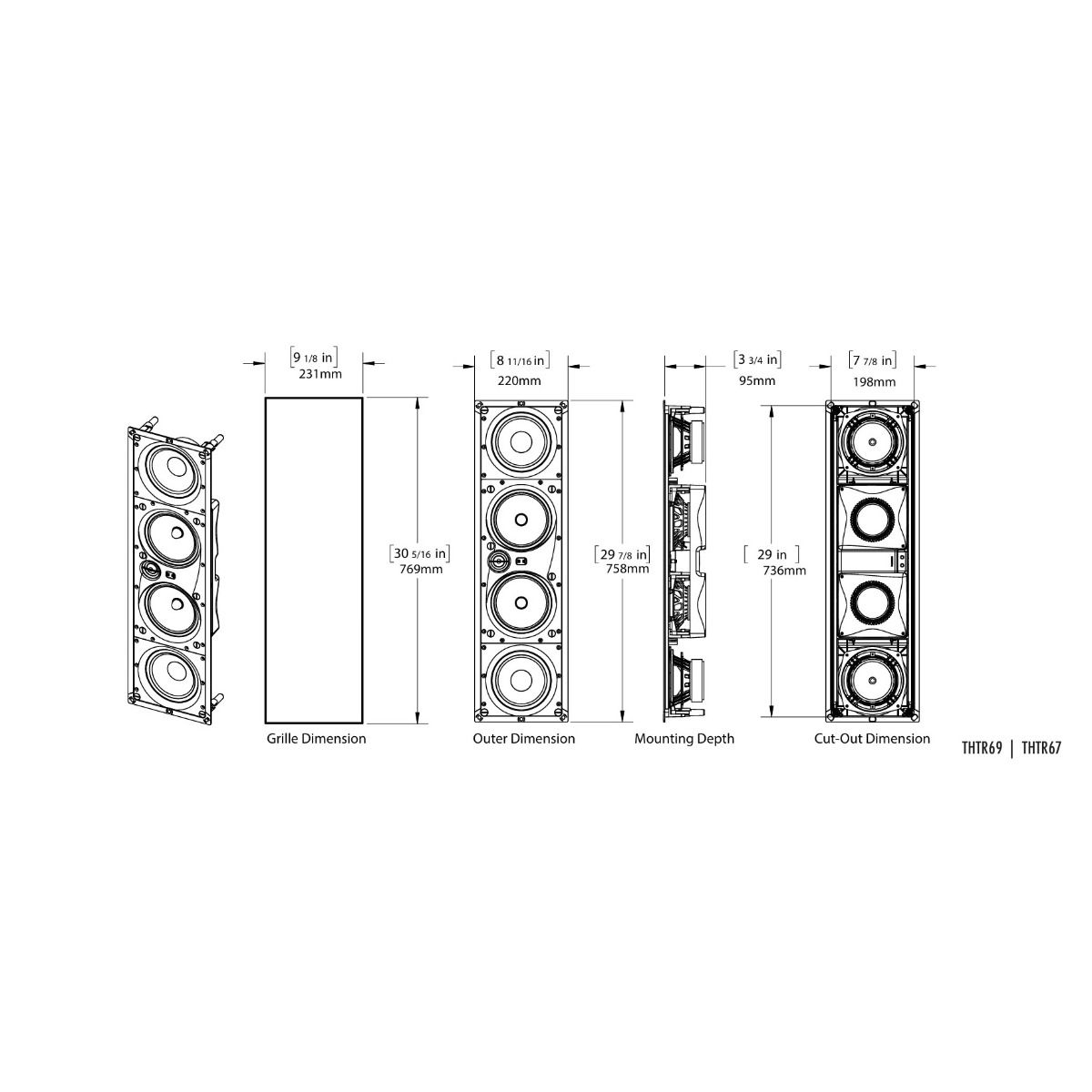 Composer Theater - In-Wall Speaker 4x6.5in KV & Silk DPSD