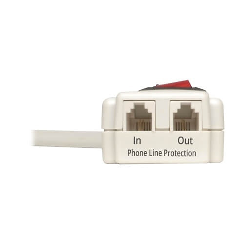 Tripp Lite TLP604TEL Protect It! 6-Outlet Surge Protector, 4\' (1.22 m) Cord, 790 Joules, Tel/Fax/Modem Protection