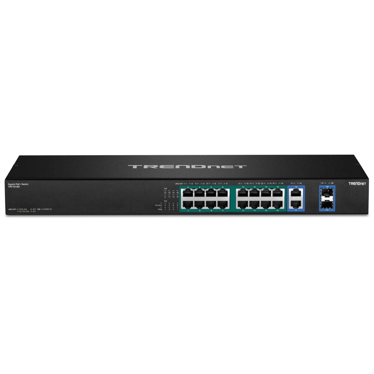 18-port  (16-PoE, 2-R/S)Gigabit High Power PoE+ Switch-440W