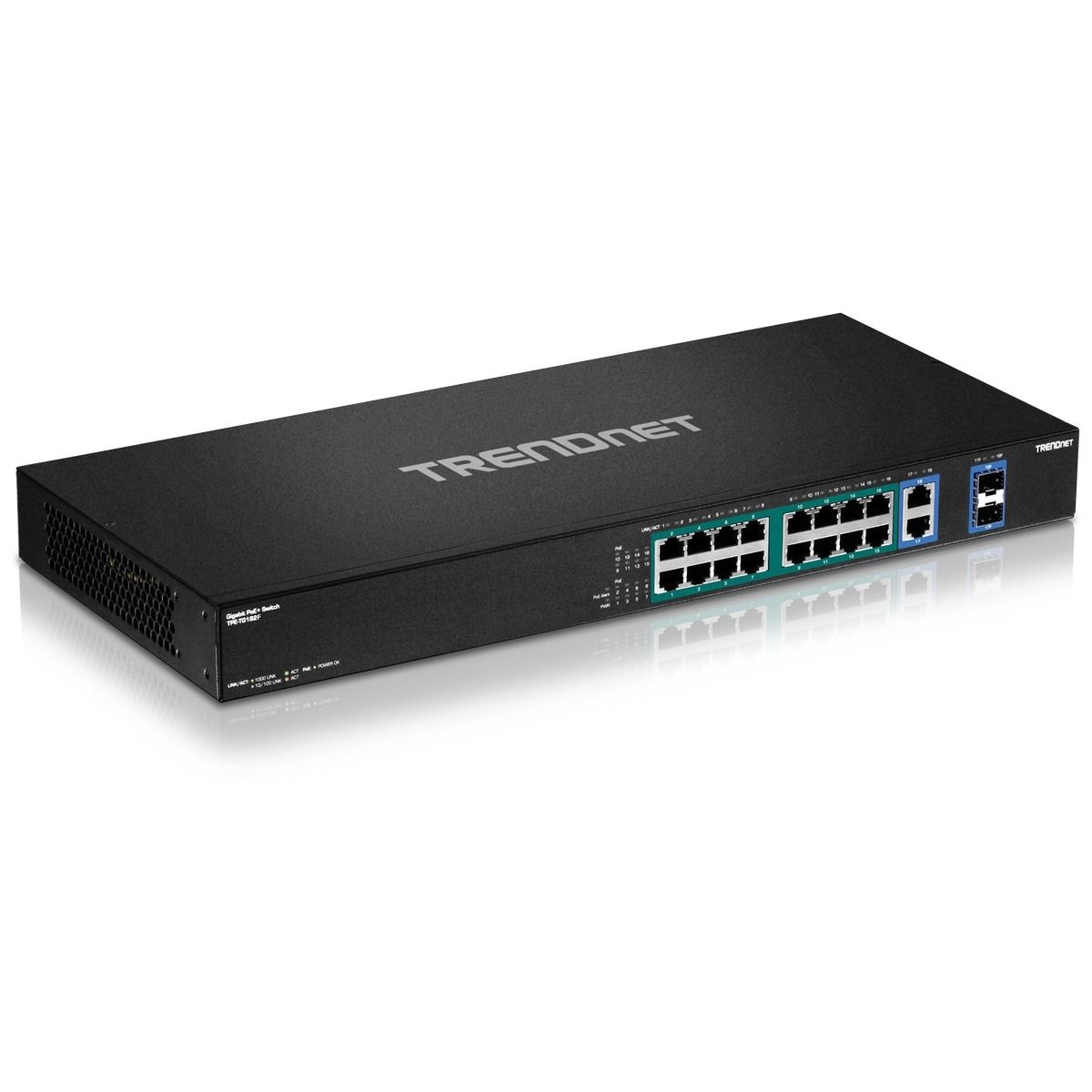 18-port  (16-PoE, 2-R/S)Gigabit High Power PoE+ Switch-440W