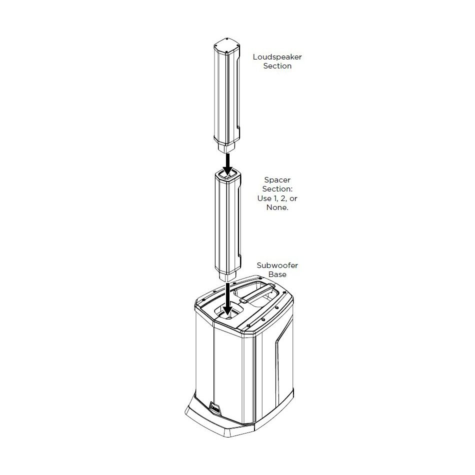 600w Portable Powered Column Array Spkr, 3ch Mix & BT