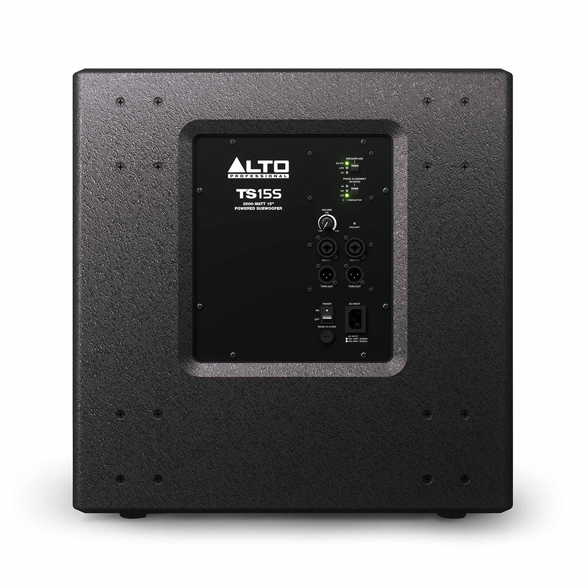 2500w 15-inch Powered Subwoofer w-Phase & Pairing Settings