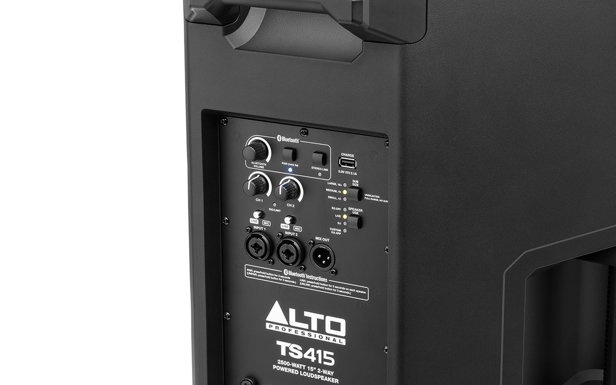 2500w 15-Inch 2-Way Powered Speaker with Bluetooth