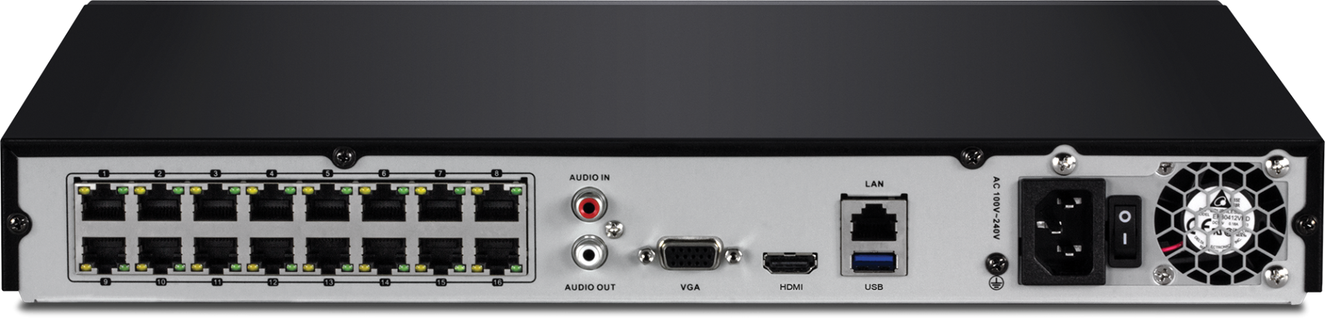16-Channel HD PoE &  NVR with 4 TB HDD