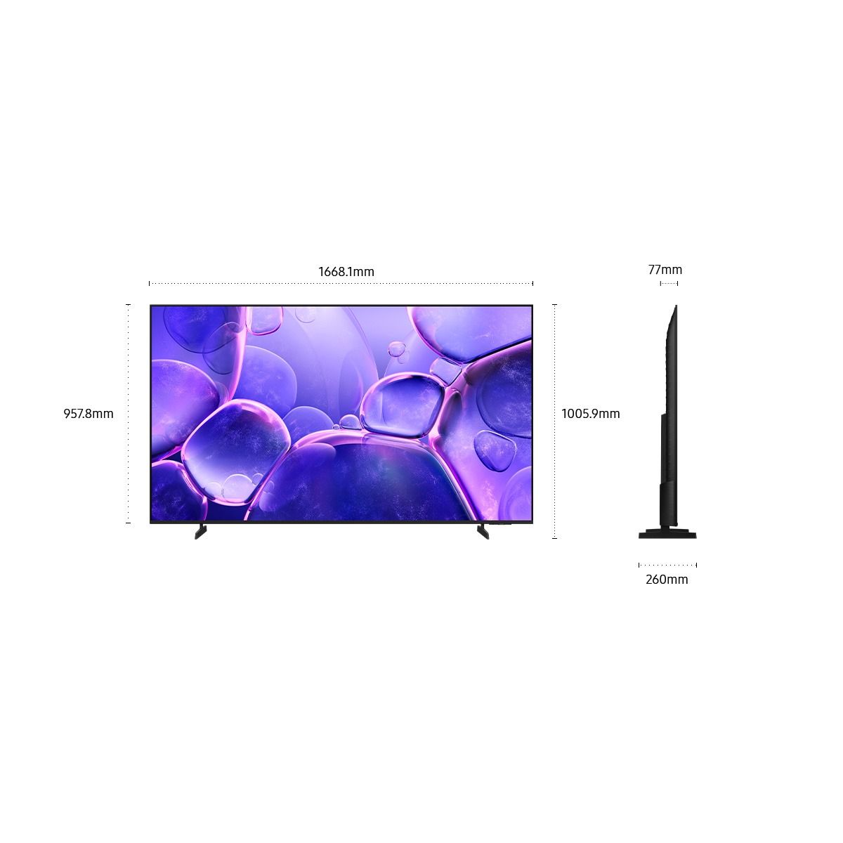 75in U8000 series Crystal UHD LED 4K TV - 2025