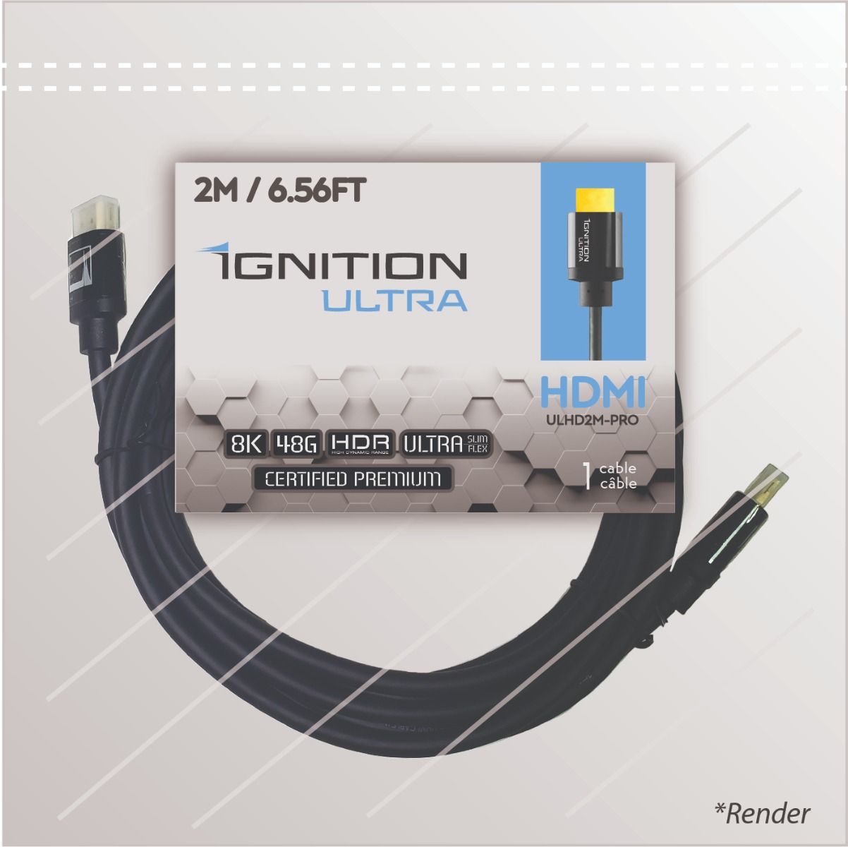 Ignition Ultra - HDMI Cable 48Gbps INSTALLER-PVC 2m-6.56ft