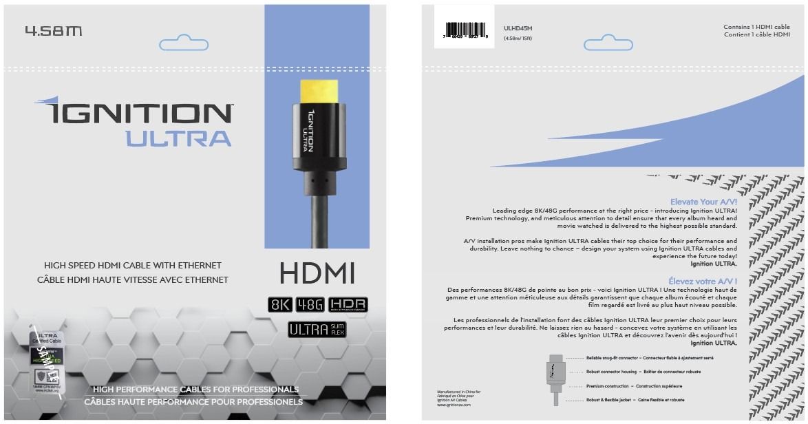Ignition Ultra - HDMI - Certified to 48Gbps, PVC, 4.58m-15ft
