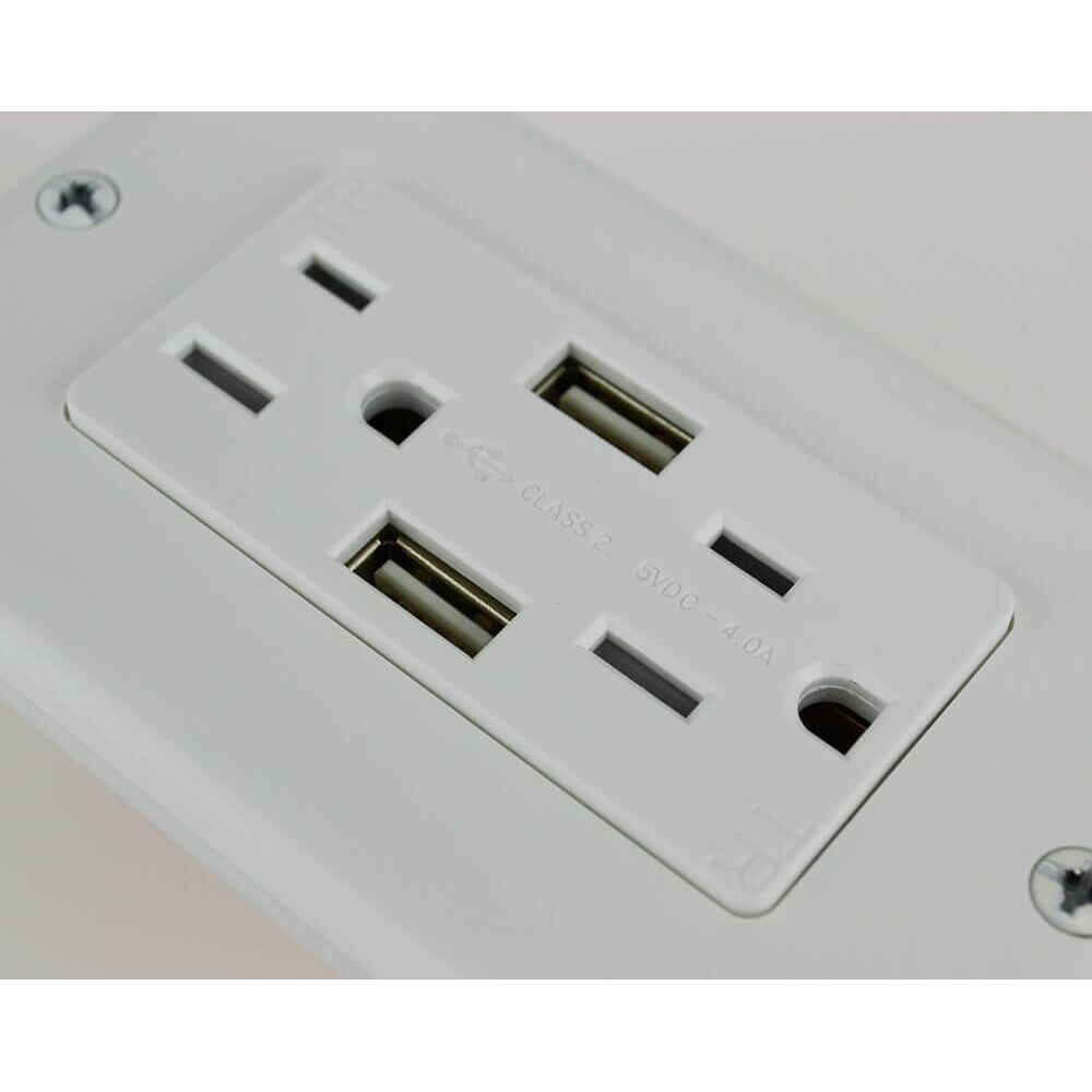 4.0A Decor Duplex USB Receptacle 15A-125V