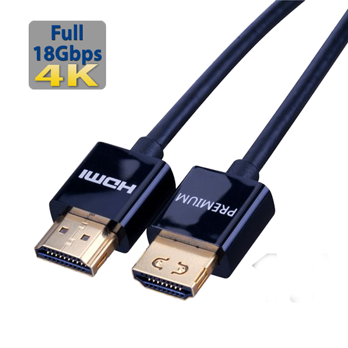 Ultra Slim HDMI 6 FT - PREMIUM CERTIFIED CABLE 18Gbps 34AWG