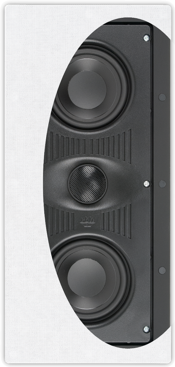 Dual 4 in polygraphite cone 2-way LCR in-wall speaker