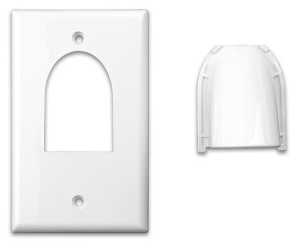 Custom Two-Piece Bulk Cable Wall Plates- Single & White
