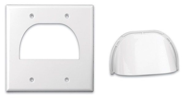 Custom Two-Piece Bulk Cable Wall Plates- Dual & White