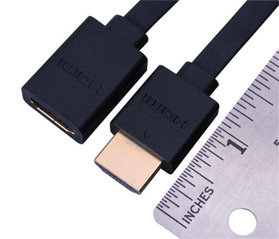 HDMI Adapter - Flex Flat HDMI pigtail - 1 Ft  (1080P-4K-10G)