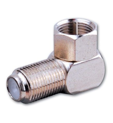 Right Angle Female F Jack to Male F Plug Adapter