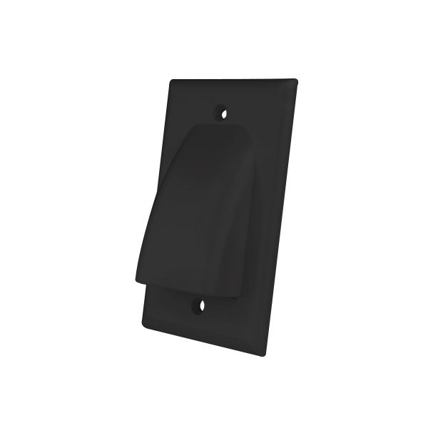 Flat Panel TV Bulk Cable Wall Plates- Single & Black