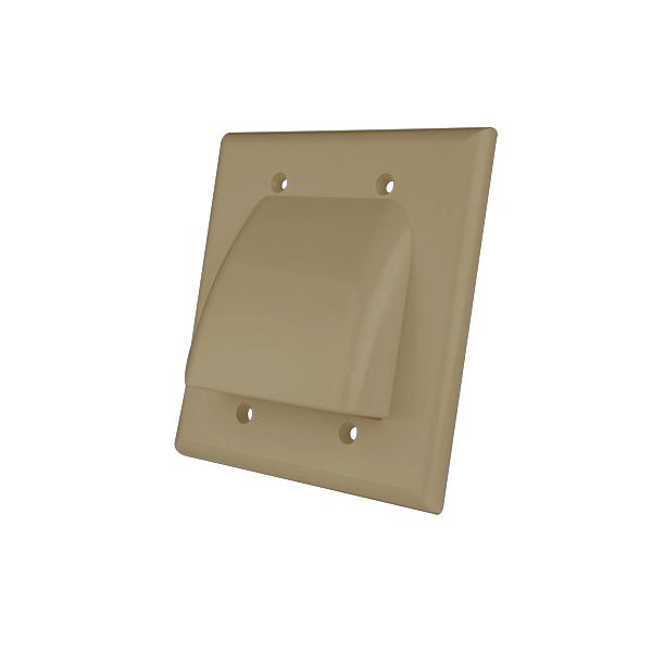 Flat Panel TV Bulk Cable Wall Plates- Dual & Ivory