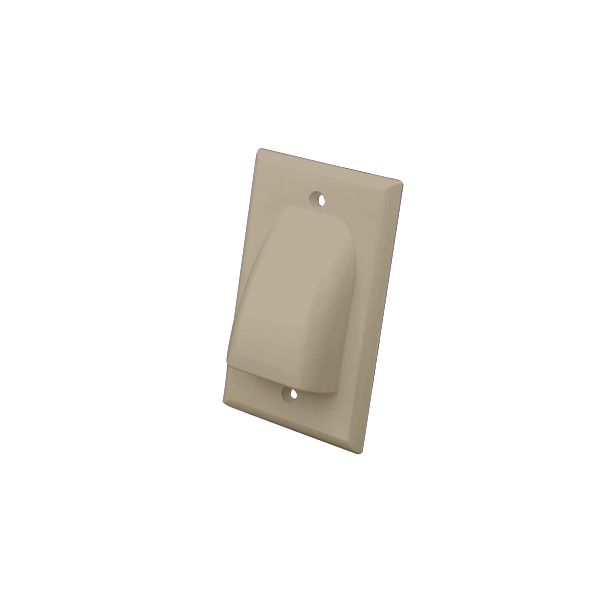 Flat Panel TV Bulk Cable Wall Plates- Single & Almond