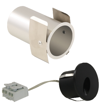 Asymmetric Wall Light, round, 1.4W, 3000 K, hardwire. Black