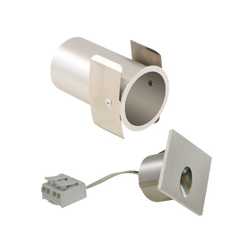 Asymmetric Wall Light, square, 1.4W, 3000 K, hardwire. Alum