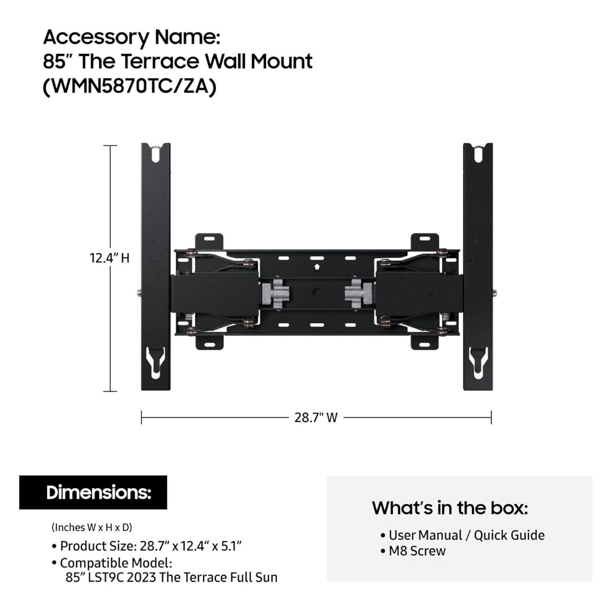 Outdoor TV Mount - Fits 85in Terrace TV