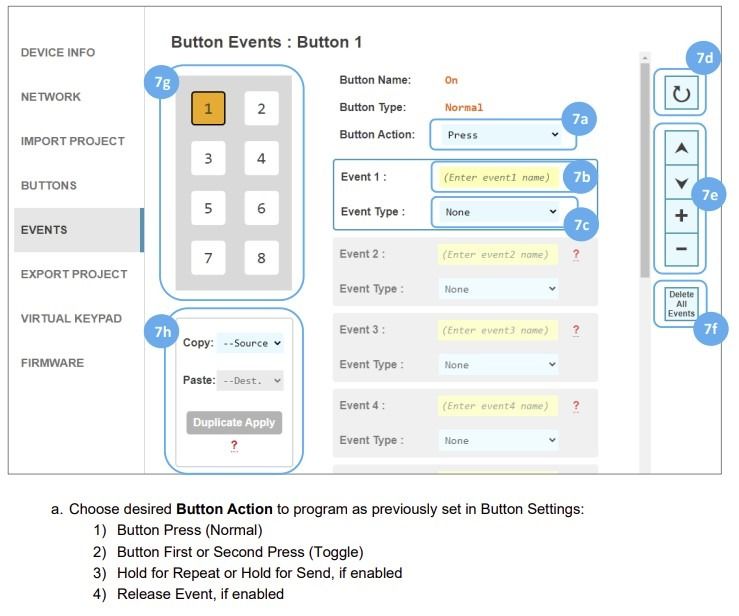 8 Button IP-IR-RS232 w-PoE Programmable Control Keypad (v3)