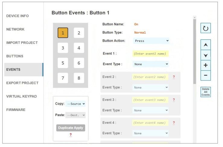 8 Button IP-IR-RS232 w-PoE Programmable Control Keypad (v3)