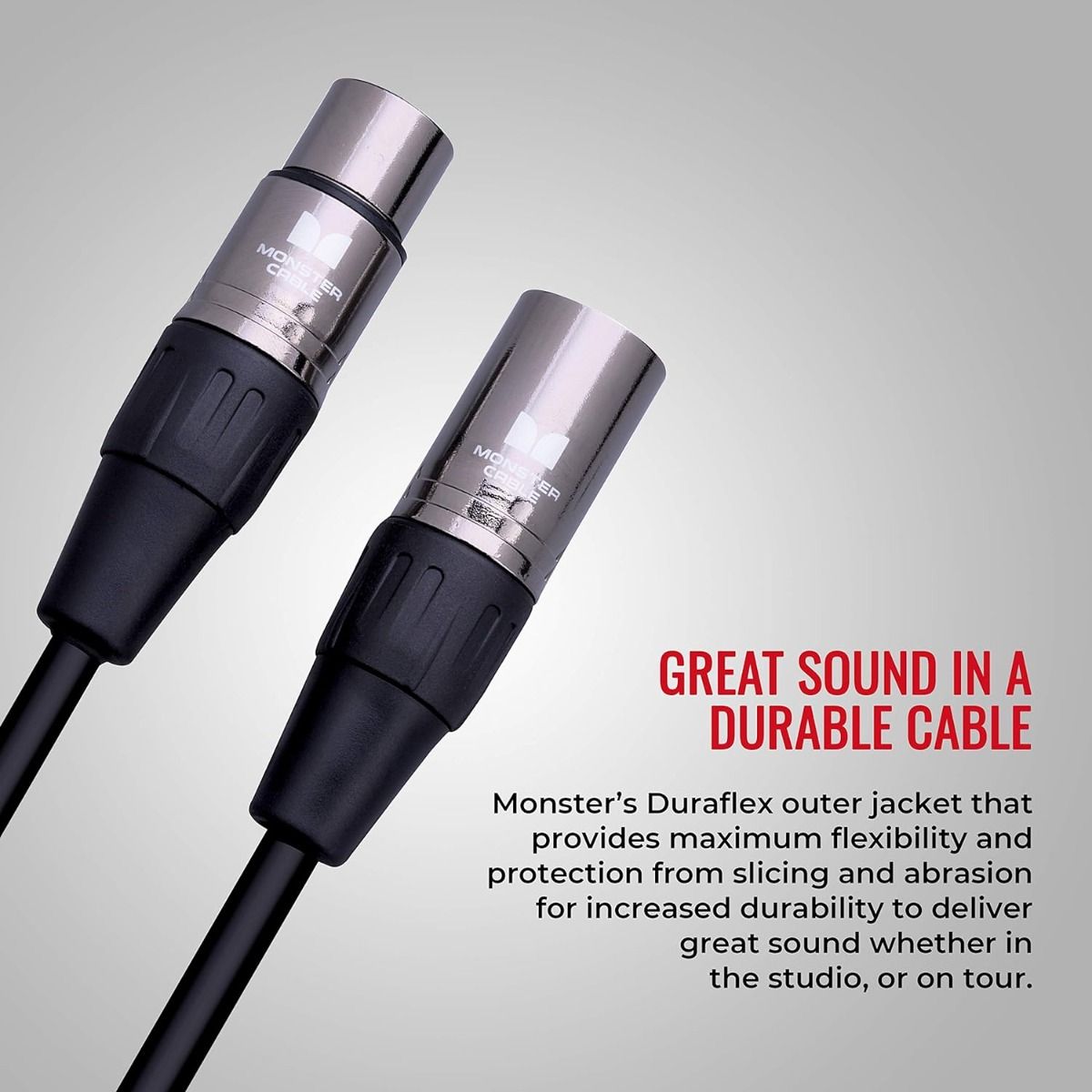 Monster Prolink Classic XLR Microphone Cable, 20ft Silver