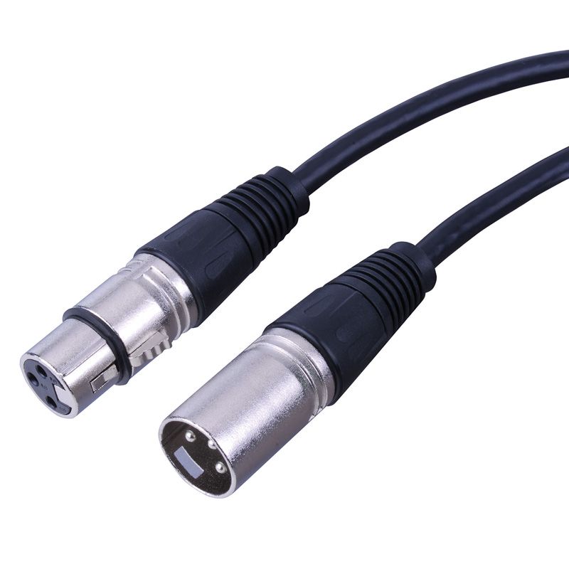 3 Pin Male to 3 Pin Female XLR Cable - Length: 10ft.