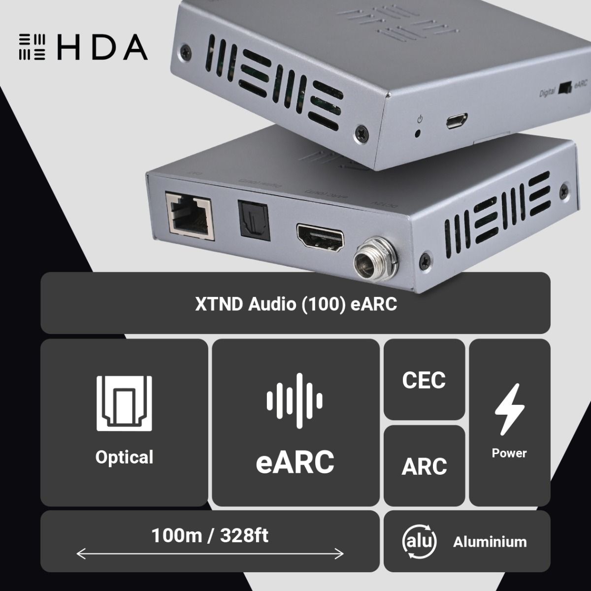 XTND eARC or Optical Audio Extender over UTP to 100m