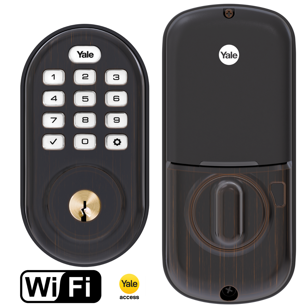 Assure Keypad, Keyed-Deadbolt w Wi-Fi, Oil Rubbed Bronze
